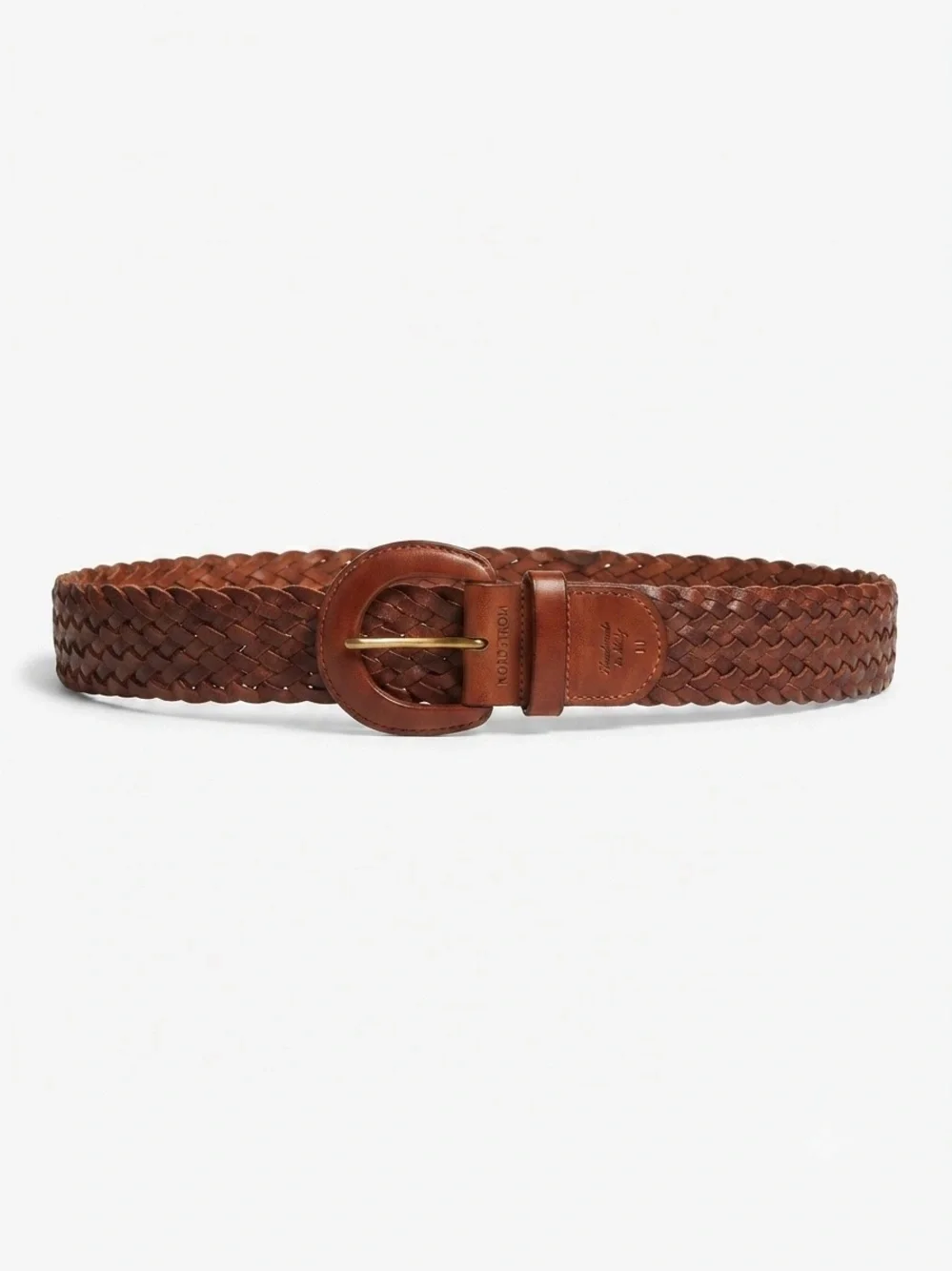 Nordstrom Handmade in Turkey Cognac Woven Leather Belt Medium - Picture 6 of 7